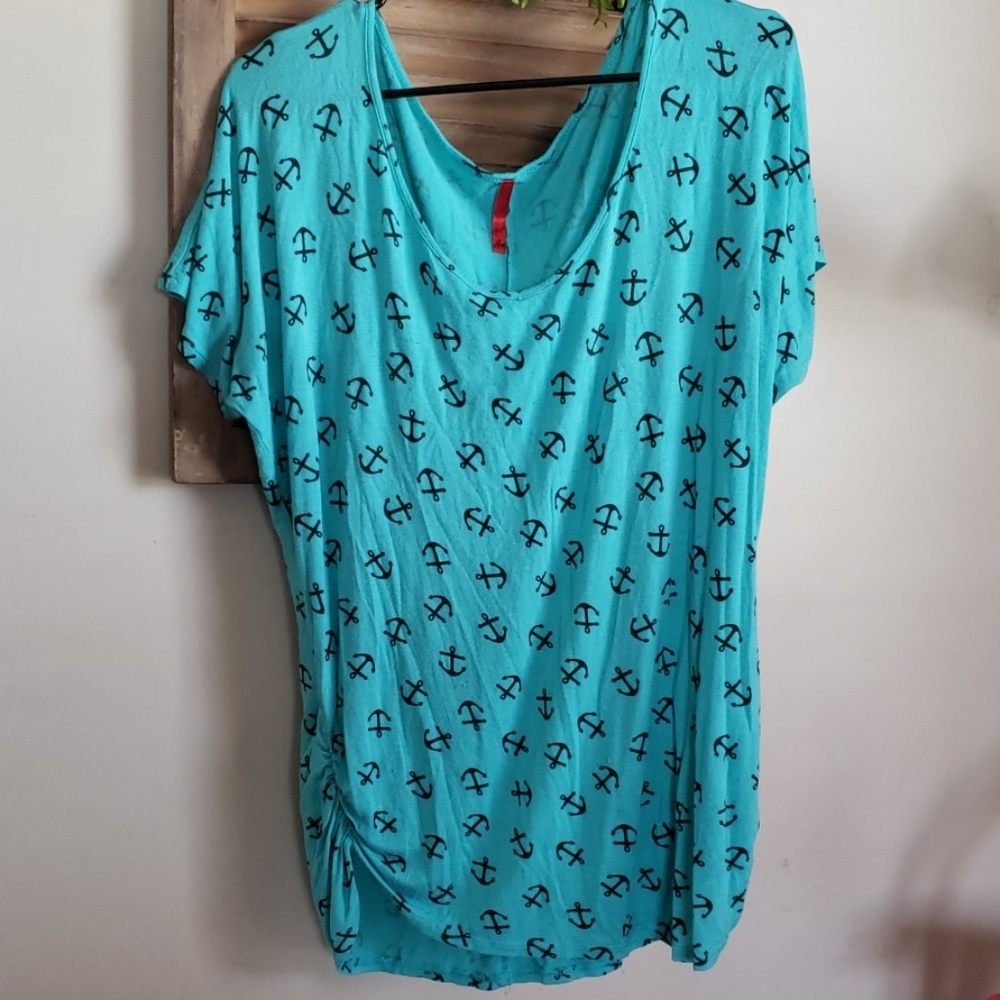 Teal Anchor Top